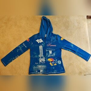 Vintage P. Michael A.O.P. Kansas University Jayhawks Hooded Bling Jacket.